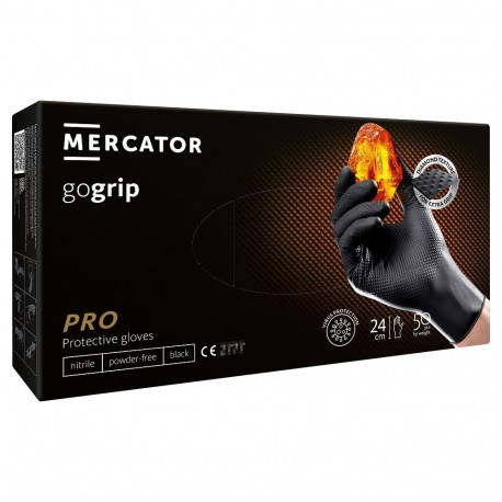 Nitriilkindad must mercator gogrip black 50 tk suurus L