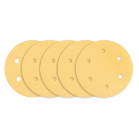 Papier ścierny na rzep 225 mm, K80, 5 szt., z 6 otworami do szlifierki 59G264, 59G265