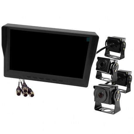 Monitor lcd 9-tolline ahd 4pin salvestusfunktsiooniga 12v 24v ja 4 ahd kaamerat autole