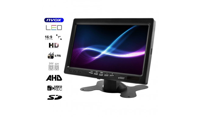 Nvox ahm612r-s dual monitor samochodowy wolnostojący lcd 7cali cali ahd/hd 4pin z ramką 12/24v zesta