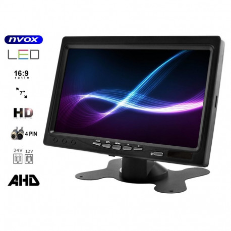 Nvox ahm607 kahe ekraaniga iseseisev auto LCD 7-tolline AHD/HD 4pin raamiga 12/24V