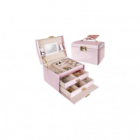 Szkatułka/ kuferek na biżuterię - różowy