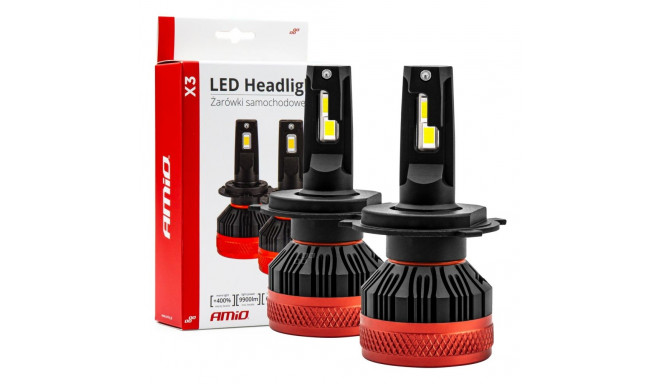 LED-autolambid X3 seeria H4/H19 6500K Canbus AMiO-02979