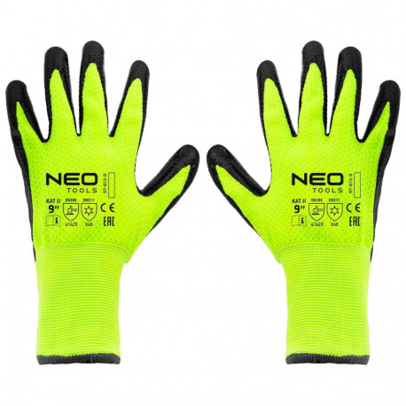 Rękawice robocze ocieplane, nylon powlekany lateksem, 4142X, rozmiar 9