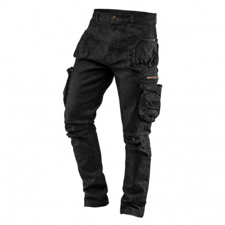 5-taskutega DENIM tööpüksid mustad suurus XXL