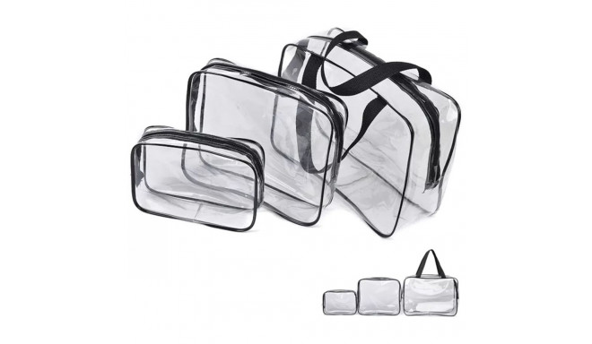 BQ60 läbipaistev kosmeetikakottide komplekt 3 tk