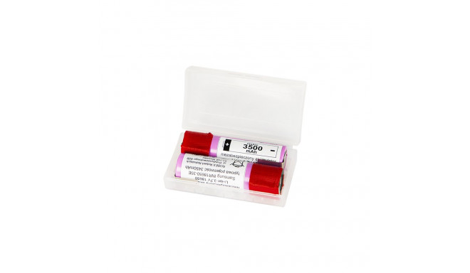 85-593# Akupatarei 18650 li-ion 3500 klemmidega 2tk 3,6v samsung karbis