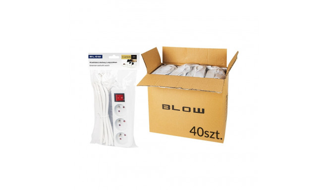 98-532# võrgupikendus pr-370wsp 3-pesaga maandusega+lüliti 3m (40 tk.)