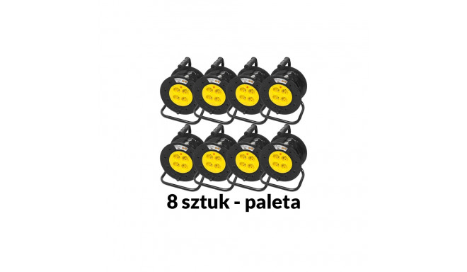 98-096# Przedłużacz sieciowy pr-61 4-gniazda z uziemieniem 30m bęben pcv 3x1,5mm 8-pak