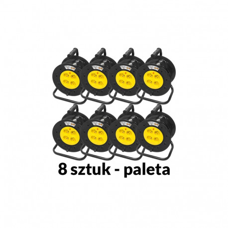 98-098# võrgupikendus pr-61 4-pesaga maandusega 50m trummel pcv 3x2,5mm 8-pakk