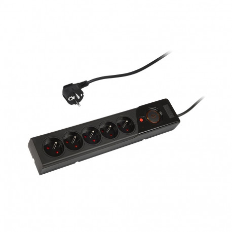 98-403# võrgufilter 1,5m 5-pesaline must