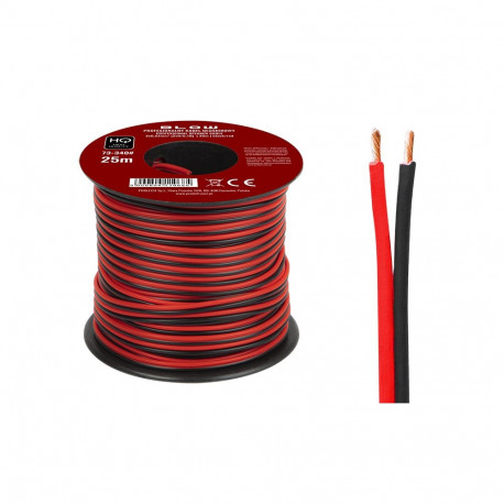 73-340# kõlarikaabel 2x0,22mm must-punane 25m