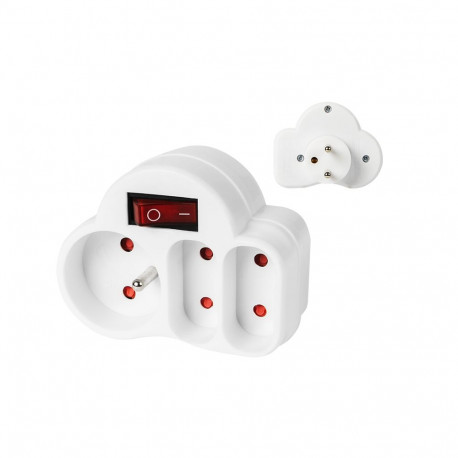 2409# r-12ws 3-pesaga lülitiga pikendusjuhe