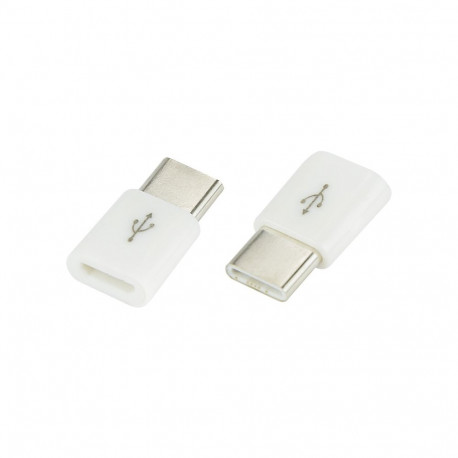 75-797# Adapter usb gniazdo micro usb-wtyk usb-c białe