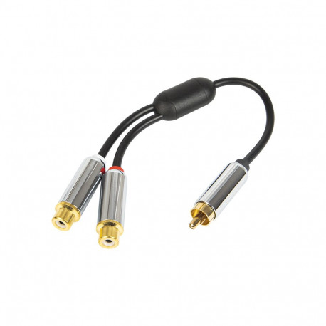 91-230# RCA harukarp: pistik-2pesa metall juhtmega 15 cm