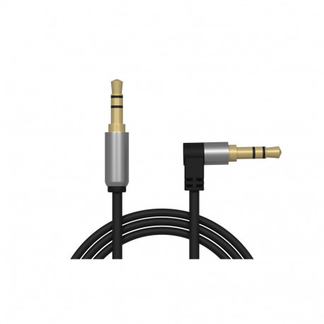 91-220# Przyłącze wtyk 3,5st-wtyk 3,5st 1m kątowy metal aux blister