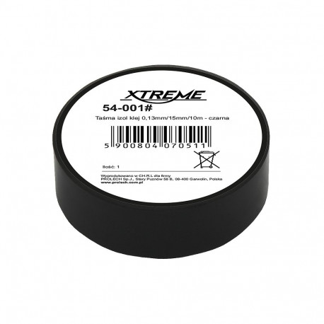 54-001# isoleerteip 0,13mm/15mm/10m - must (10 tk.)