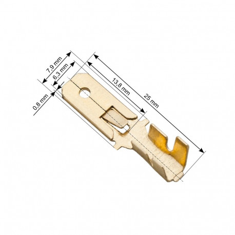 43-103# isoleerimata lame isane konektor 6,3/0,8 100 tk