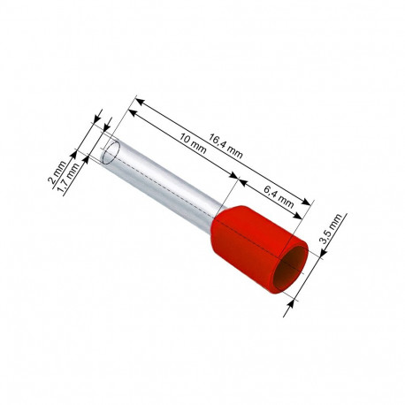 43-074# Konektor izolowany tulejka 1,5/10 czerwona 100szt.