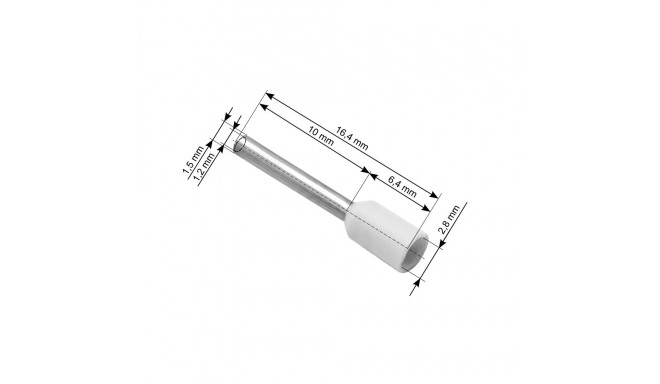 43-066# Konektor izolowany tulejka 0,75/10 biała