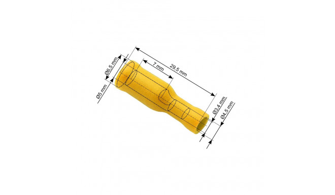 43-051# Konektor izolowany gniazdo 5,0/24,5mm żółty