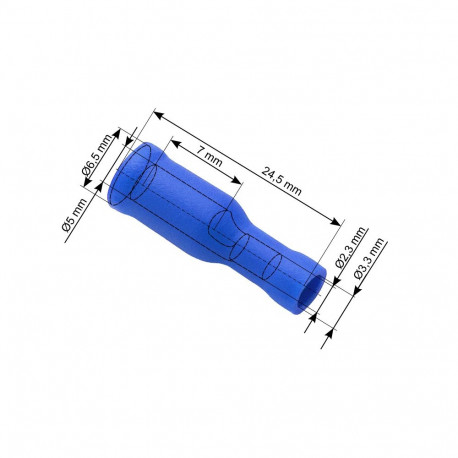 43-050# Konektor izolowany gniazdo 5,0/24,5mm niebieski 100szt.
