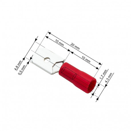 43-030# Konektor izolowany płaski męski 4,8/0,5 100szt.