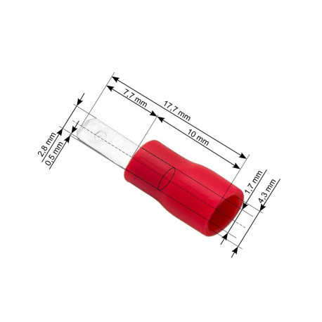 43-028# isoleeritud lame isaskonnektor 2,8/0,5 punane 100tk