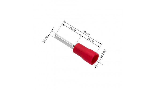 43-024# Isolatsiooniga hülssklemm 1,9/28mm kaabel 4,3mm