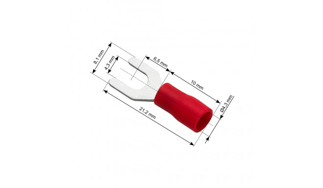 43-004# Konektor widełkowy izolowany l śruba4,3 kabel 4,3