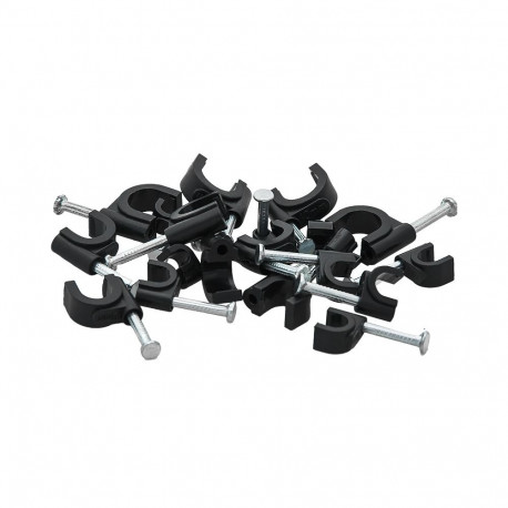 42-015# Uchwyt kabla 8mm czarny okrągły 100szt.