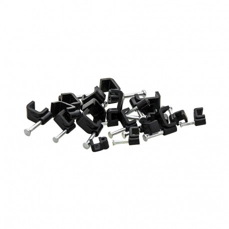 42-006# Uchwyt kabla 6/4mm czarny płaski (5 tk.)