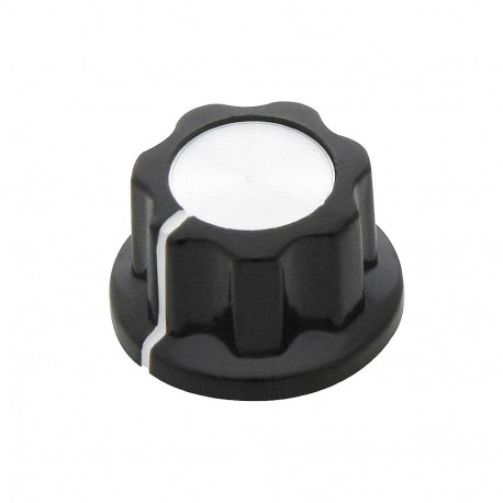 8806# bakeliidist potentsiomeetri nupp läbimõõt 24mm must/hõbedane (5 tk.)