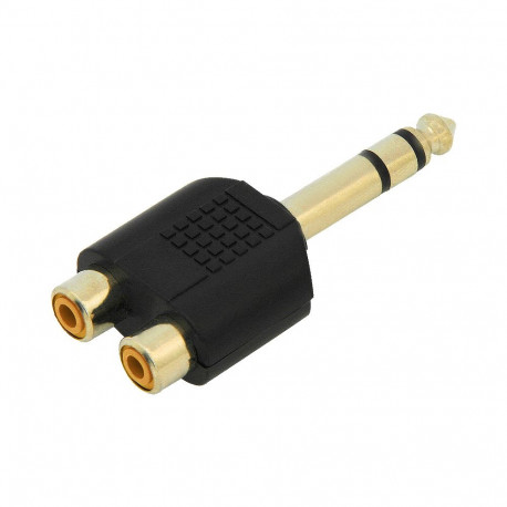 3302# 6,3 mm pistik-2 RCA pesa kuldne (20 tk.)