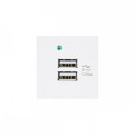 Gniazdo USBx2 z ładowarką Maclean, podwójne, 2.1A fast charge, białe, MCE728W