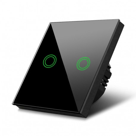 Dotykuline valguslüliti Maclean, kahepoolne, trepi-, ristsüsteem, klaasist, must ümmarguse nupualuse