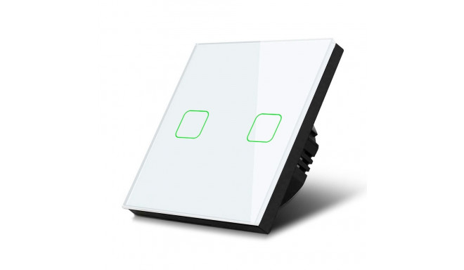 Dotykuline valguslüliti Maclean, kahepoolne, trepi-, ristsüsteem, klaasist, valge ruudukujulise nupu