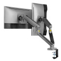 Uchwyt na dwa monitory gamingowy NanoRS, podświetlenie LED RGB, 17-32", max. 9kg, VESA 75x75 / 100x1