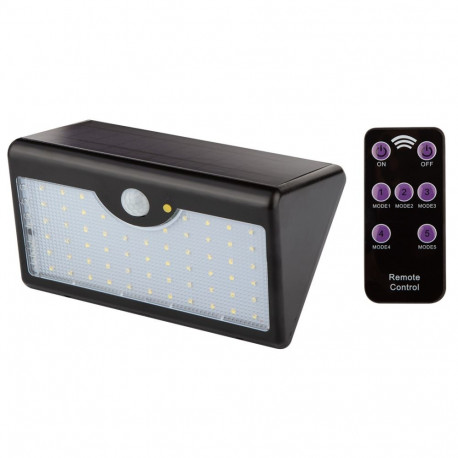seinapealne päikesepaneeliga SMD LED lamp 900 lm koos puldiga