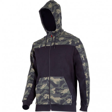 Bluza z kapturem i suwakiem moro ziel.-czar., "3xl",ce,lahti