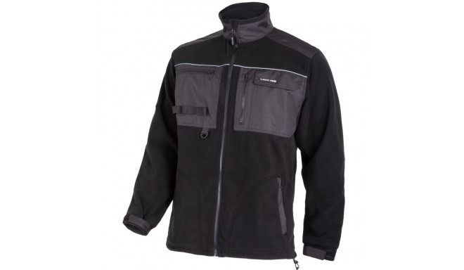 Fliisjakk tugevdatud must, 420g/m2, "3xl", CE, lahti