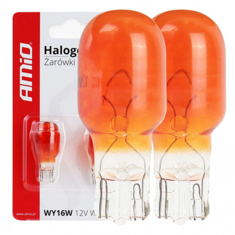 Halogeenpirnid t15 wy16w w2.1x9.5d 12v 2 tk amio-02550
