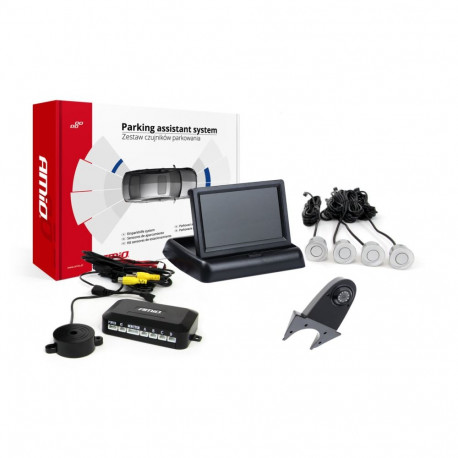 Parkimisandurite komplekt tft02 4,3" kaameraga hd-502-ir 4 hõbedast andurit