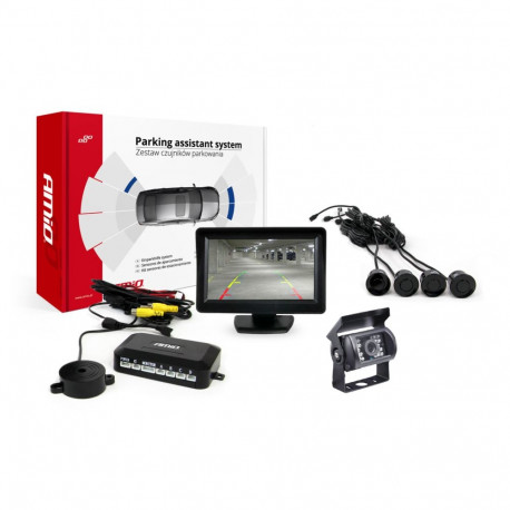 Parkimisandurite komplekt tft01 4,3" kaameraga hd-501-ir 4 mustad andurid