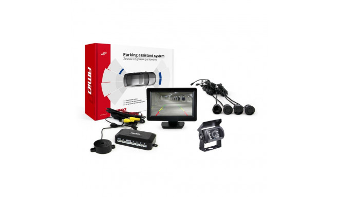 Parkimisandurite komplekt tft01 4,3" kaameraga hd-501-ir 4 mustad andurid
