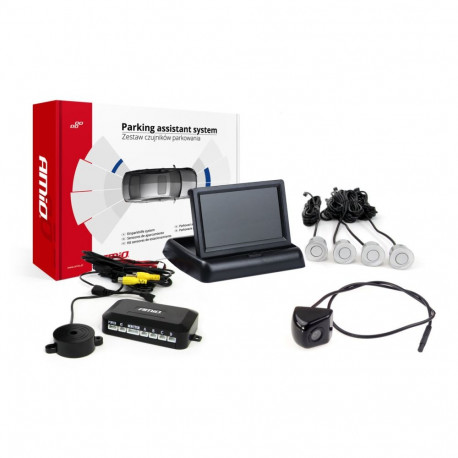 Parkimisandurite komplekt TFT02 4,3" HD-310 kaameraga, 4 hõbedast andurit