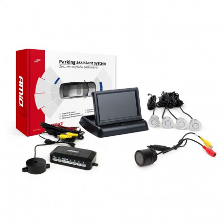 Parkimisandurite komplekt tft02 4,3" koos hd-301-ir kaameraga 4 hõbedast andurit