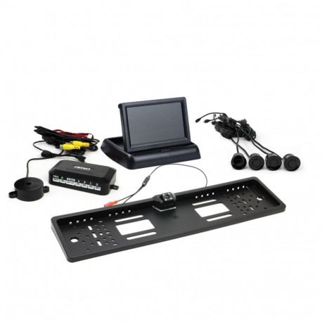 Parkimisandurite komplekt tft02 4,3" kaameraga hd-402-led 4 musta andurit