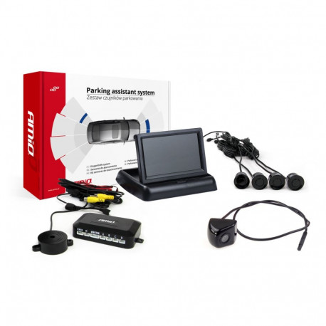 Parkimisandurite komplekt tft02 4,3" HD-310 kaameraga, 4 musta andurit