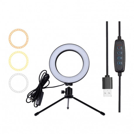 ZD67B 16cm LED rõngaslamp statiiviga